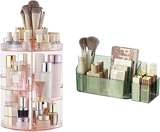 Rotating Clear Makeup Organizer and Storage Tray