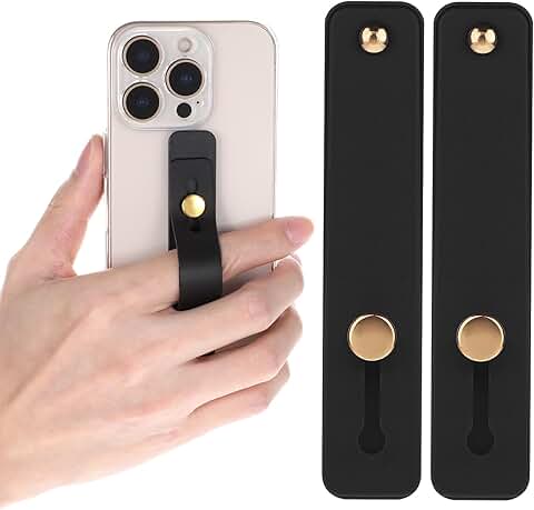 Two Phone Case Holders with Straps in Black
