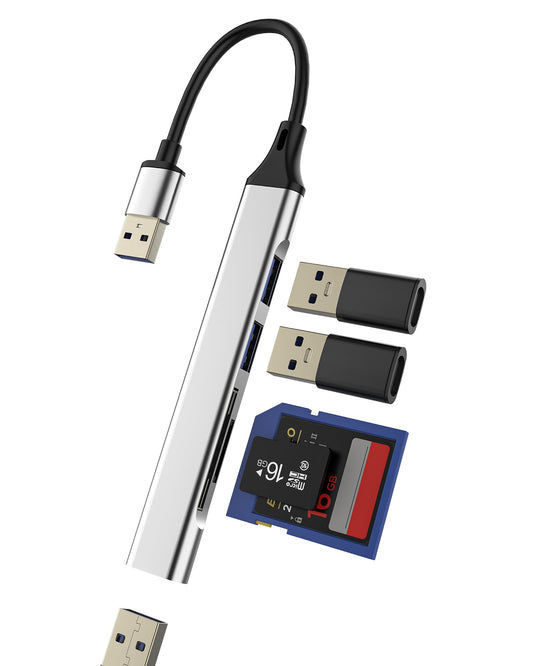 USB Hub with SD Card Reader and 3.0 Cable Adapter