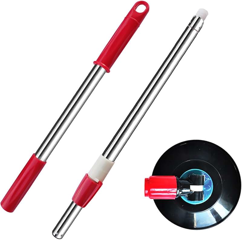 49-inch 360° Rotating Telescopic Mop Handle with Plastic Disc