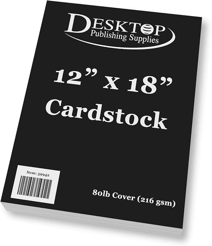 Black 12x18 Heavyweight Cardstock, 25 Sheets