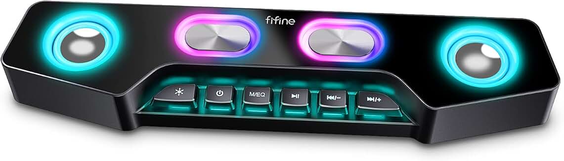 Wireless RGB Desktop Computer Speakers with Aux-in