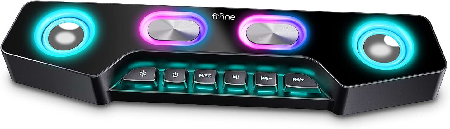 Wireless RGB Desktop Computer Speakers with Aux-in