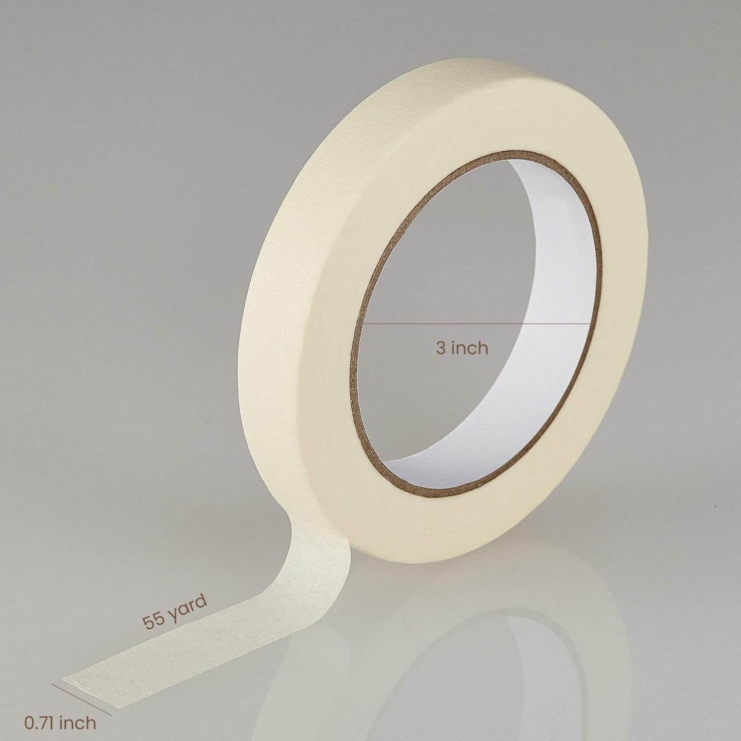 Beige and White Masking Tape, 10 Rolls, 0.75 inch x 55 yards