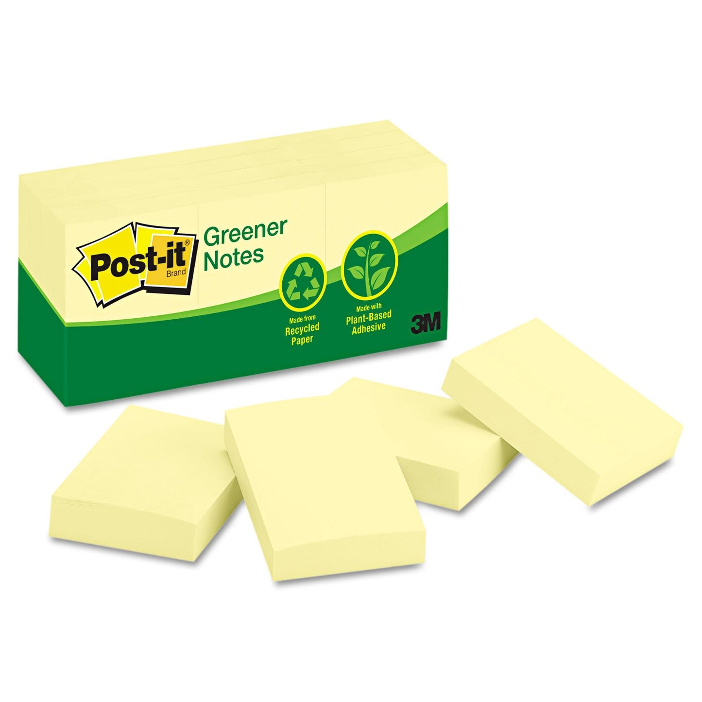 Yellow sticky notes, 12 pads, 1.5x2 inches