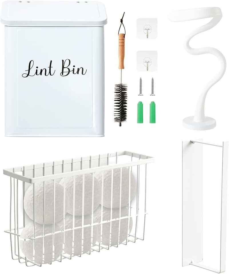 Laundry Room Storage and Organizer with Magnetic Bin