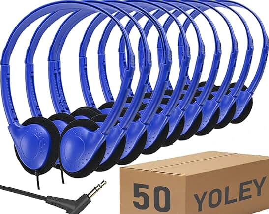 Bulk Classroom Headphones Set for Students and Kids
