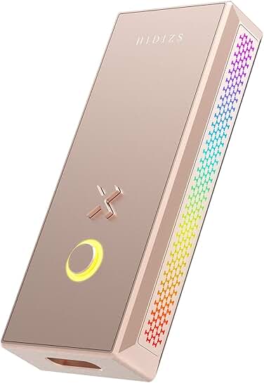 Portable headphone amplifier with DAC and RGB LED