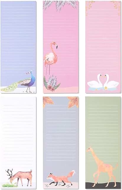 Magnetic Notepad Set with Animal Designs, 3.5 x 9 Inches