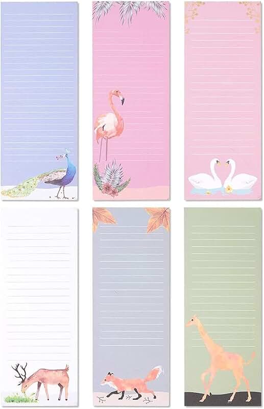Magnetic Notepad Set with Animal Designs, 3.5 x 9 Inches
