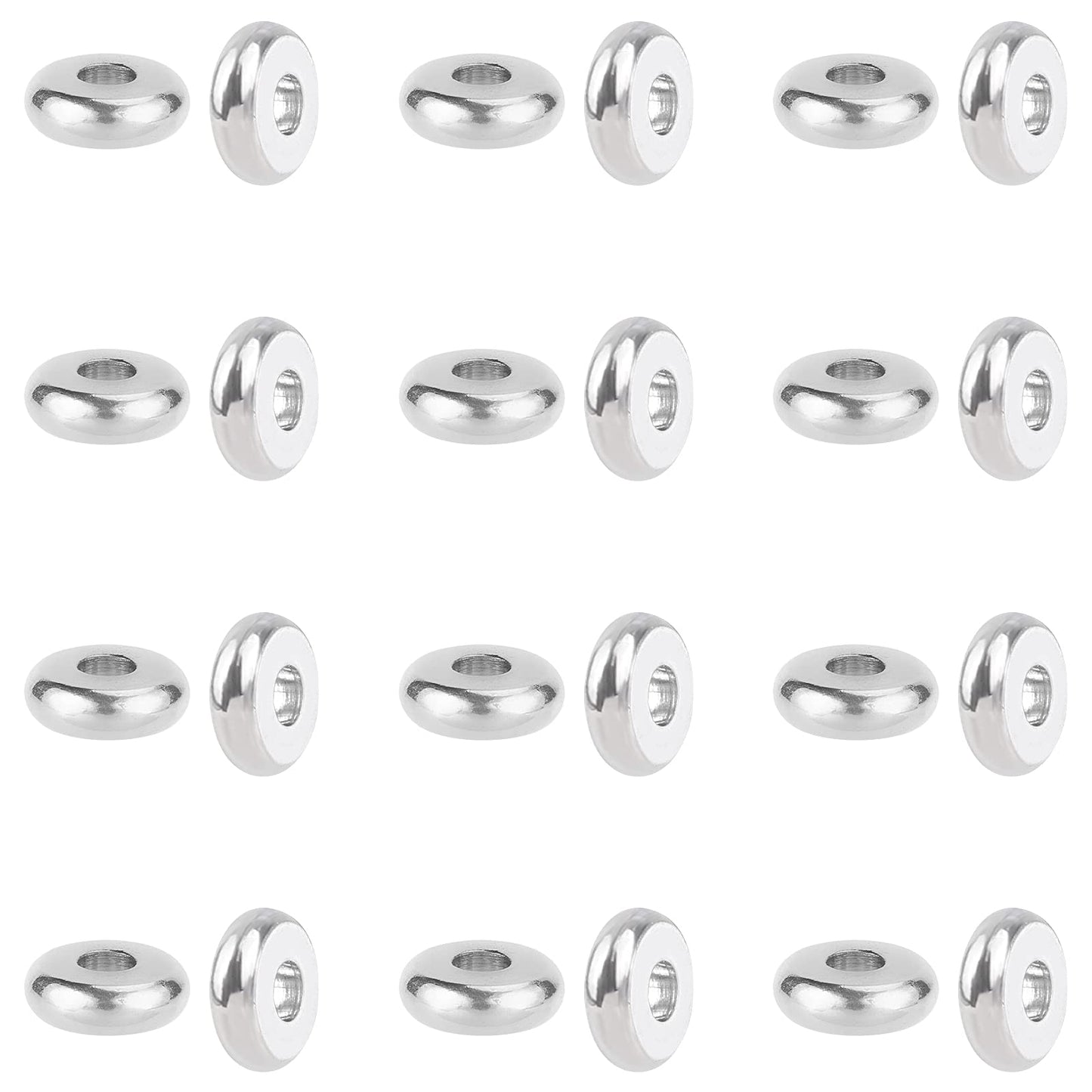 200pcs 4mm stainless steel disc spacer beads for jewelry making