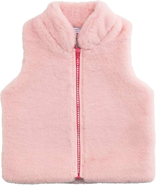 Pink Fur Zip Vest for Girls