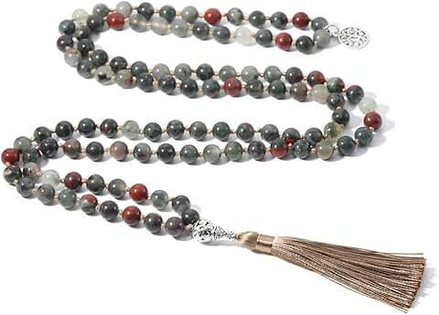108 Mala Beads Necklace with Tree of Life Pendant