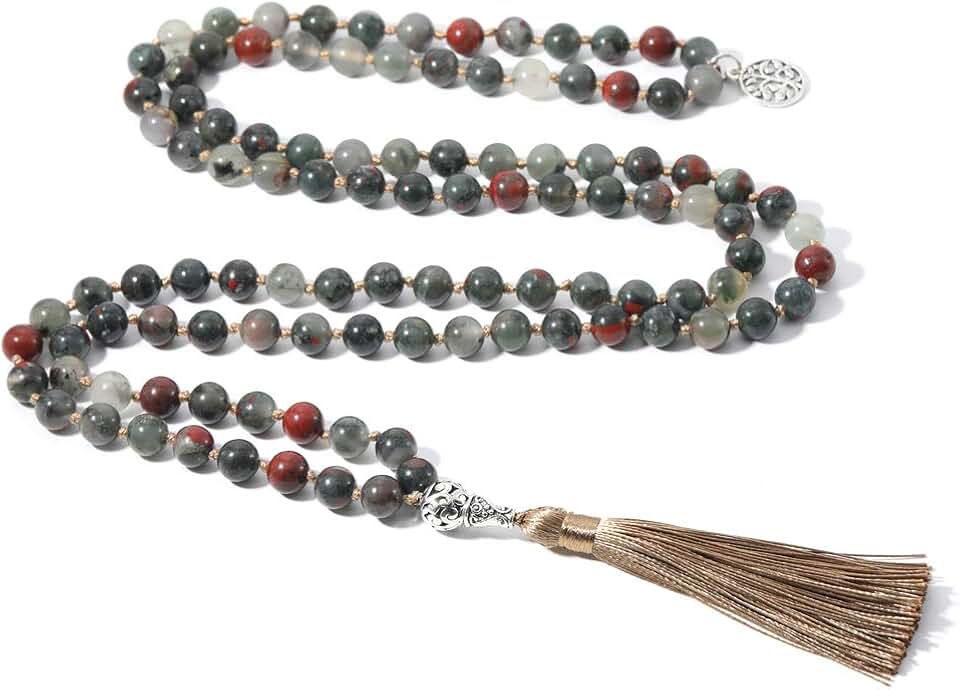 108 Mala Beads Necklace with Tree of Life Pendant