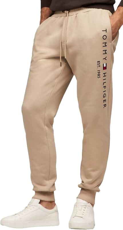 Men's Navy Jogger Pants with Pockets, Medium