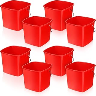 Set of 8 small 3-quart square cleaning buckets
