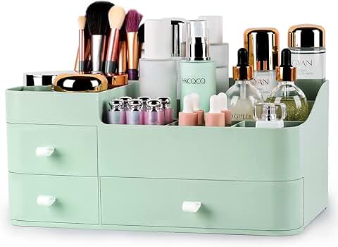Large Capacity Makeup and Cosmetic Organizer with Drawers