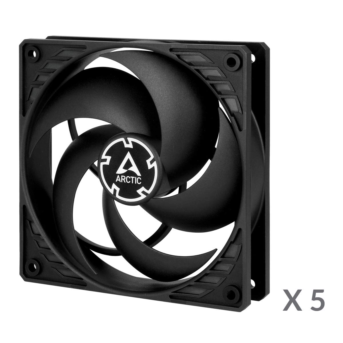 P12 PWM PST (5 Pack) - 120 mm Case Fan, PWM Sharing Technology (PST), Pressure-optimised, Value Pack, Very quiet motor, Computer, 200-1800 RPM - Black