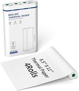 Thermal Printer Paper 8.5"x11" US Letter, 4 Rolls