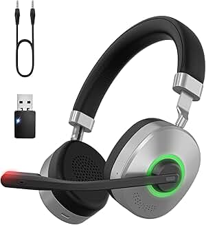 Wireless Bluetooth Headset with Microphone and 40-Hour Battery