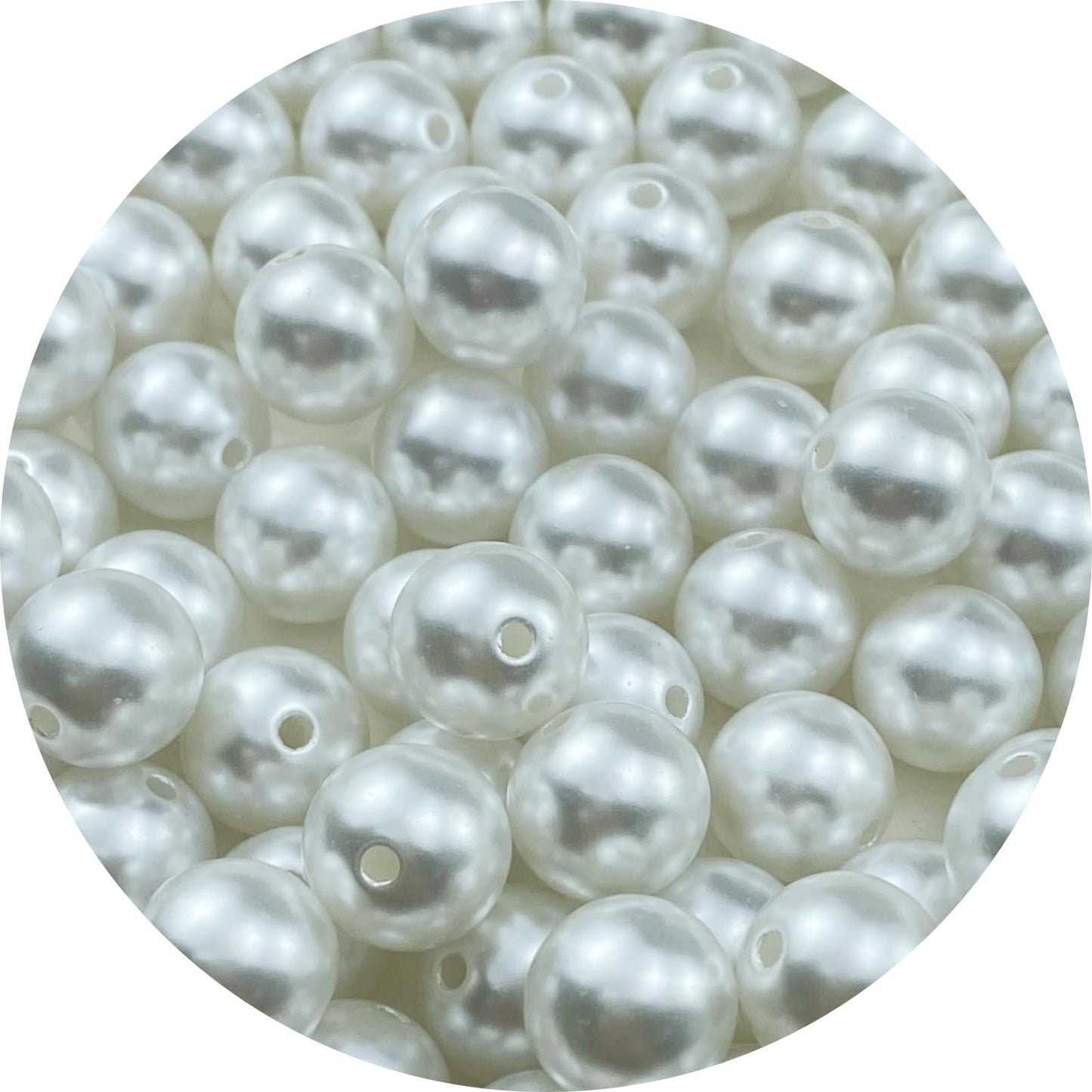 100pcs 12mm Resin Pearl Beads for Jewelry Making and Crafts
