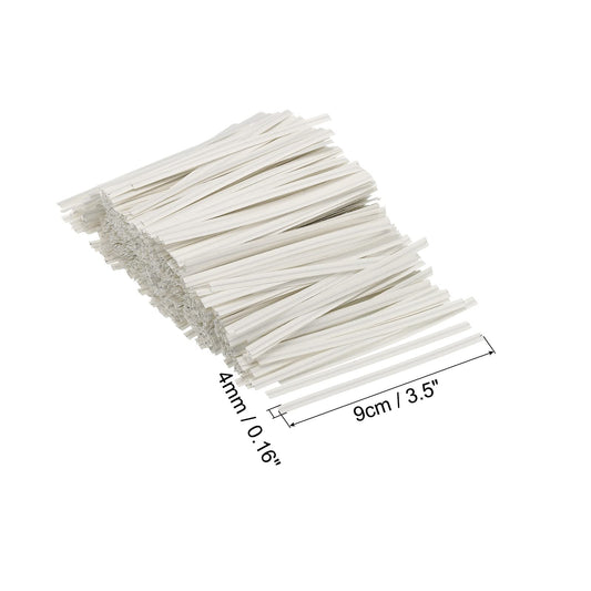 PartyPerfect White Paper Twist Ties 3.5" Pack of 1500