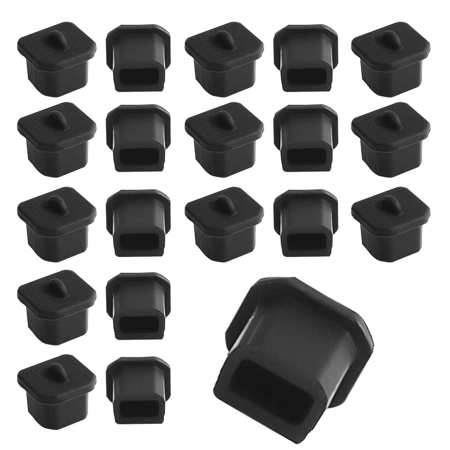 20 Black USB-B Plug Protective Caps