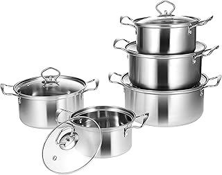 Large Capacity Stainless Steel Stock Pot Lid Set