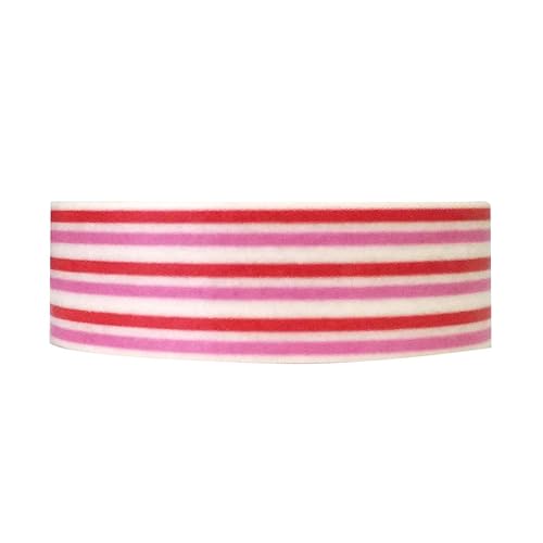 Colorful Red and Pink Stripe Washi Tape