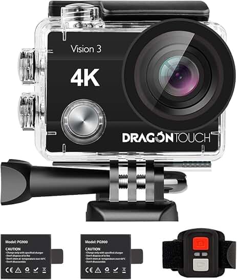 4K Waterproof Action Camera with Remote and Wide Angle