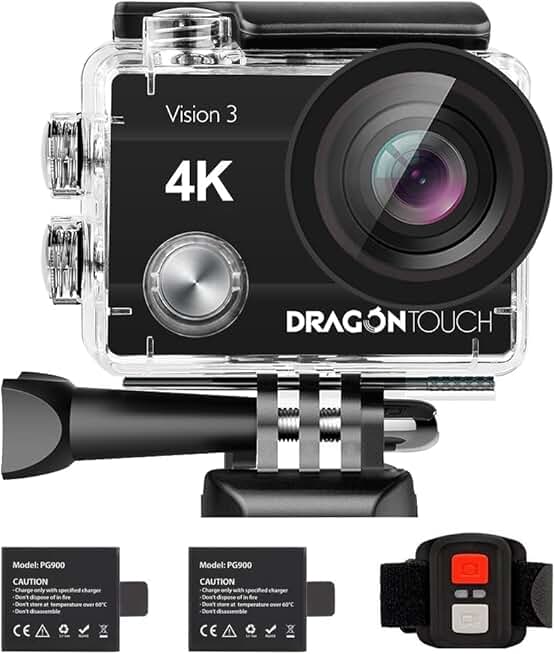 4K Waterproof Action Camera with Remote and Wide Angle