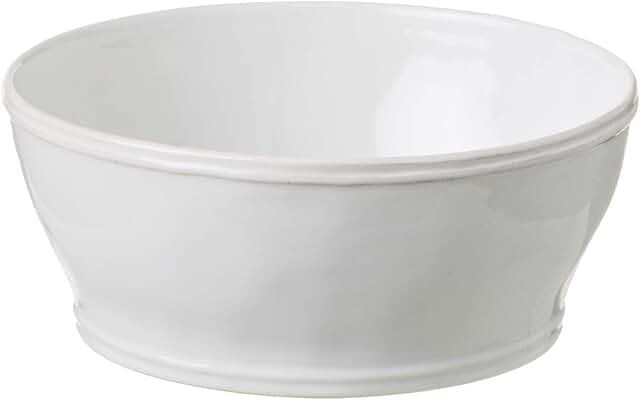 White ceramic stoneware serving bowl, 9.5" x 4", 98 oz
