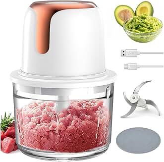 Cordless 1.2L Electric Food Processor with Rechargeable Battery