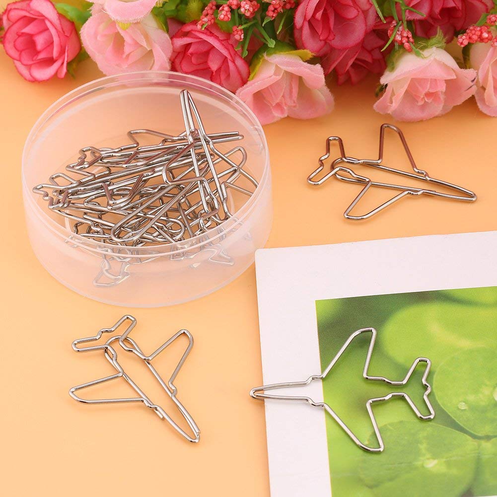 10 Airplane Shape Paper Clips for Office and School
