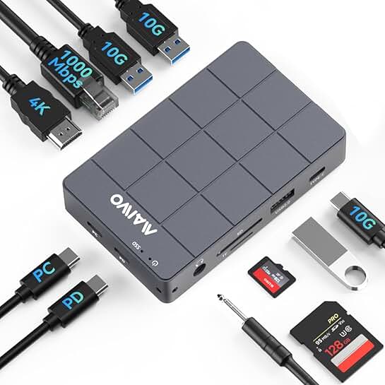 USB C Docking Station with M.2 Enclosure and Ethernet
