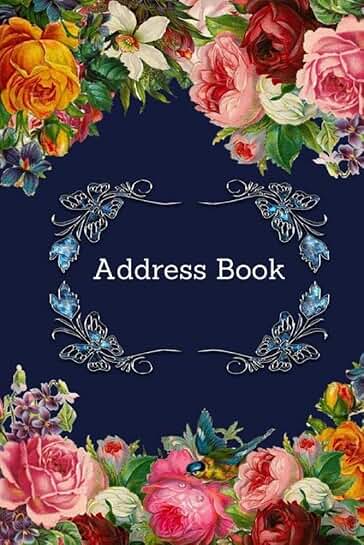 Vintage Flower Cover Address Book with 120 Pages
