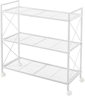3-Tier Metal Storage Rack with Wheels, 31.5 Inches