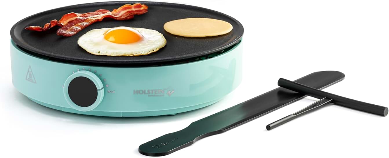 12-inch Nonstick Crepe Maker with Adjustable Temperature