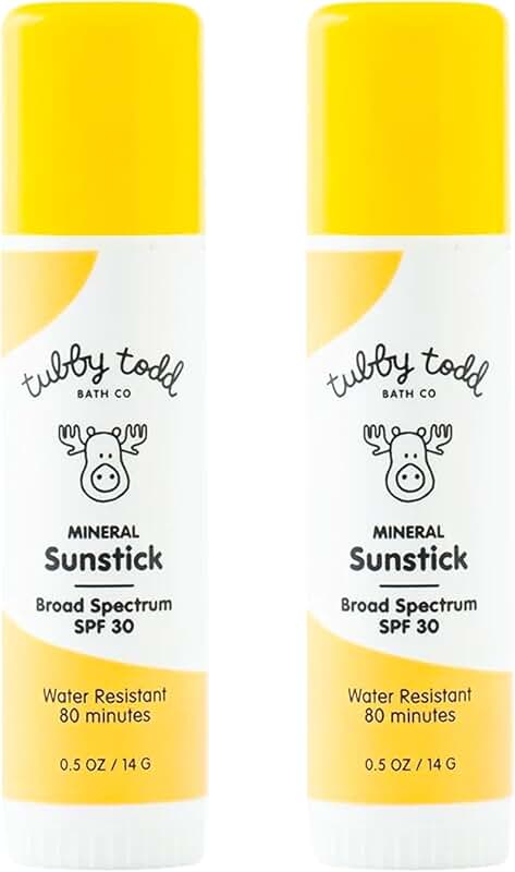 Broad Spectrum SPF 30 Sunscreen Stick for Kids, Water-Resistant, 2 Pack