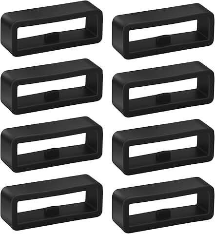 Set of 8 Black Silicone Watch Band Holders
