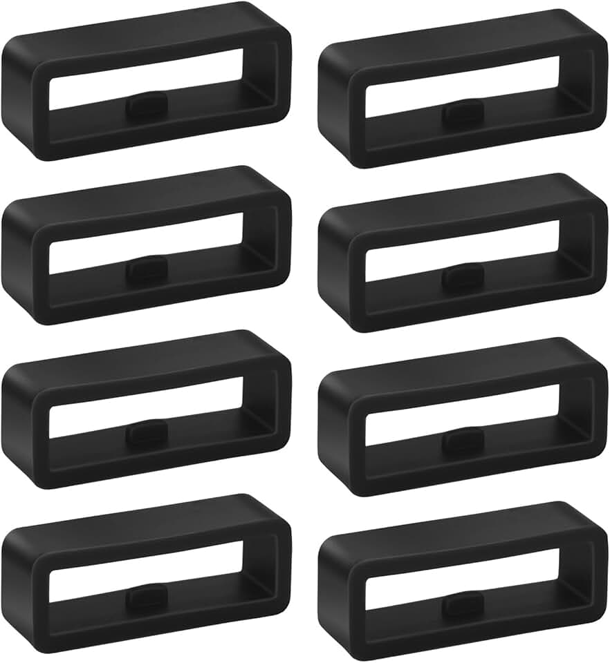 Set of 8 Black Silicone Watch Band Holders