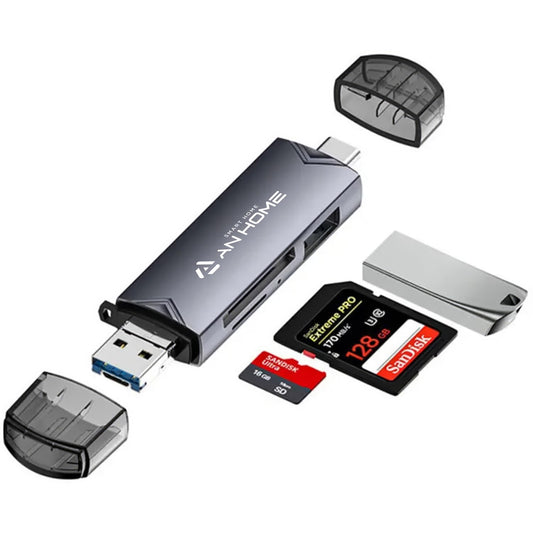 6-in-1 USB C SD Card Reader for MicroSD and SD Cards