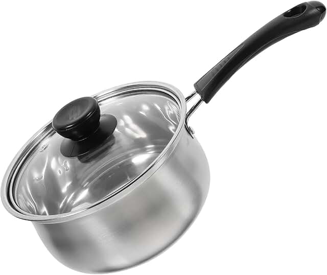 Stainless Steel Cooking Pot with Lid for Milk and Soup