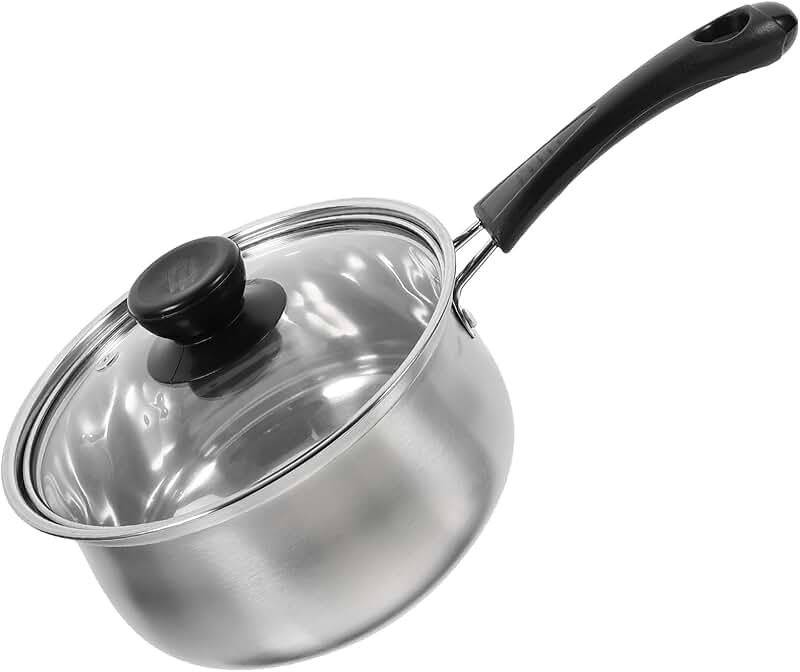 Stainless Steel Cooking Pot with Lid for Milk and Soup