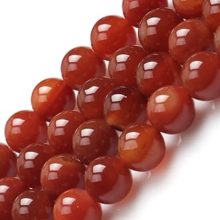 Red Carnelian Beads for Jewelry Making, 16mm Round, 15" Strand