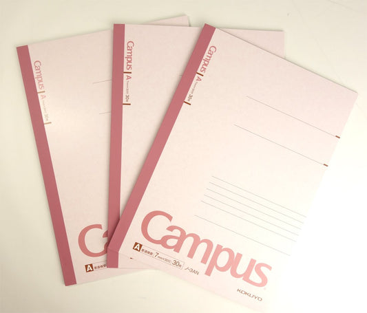 Pink Semi-B5 Notebook with 30 Sheets, Pack of 3