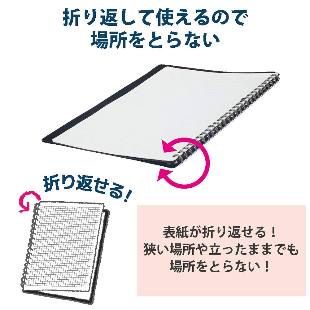 A5 Black Refillable Ring Binder with Loose-Leaf Paper