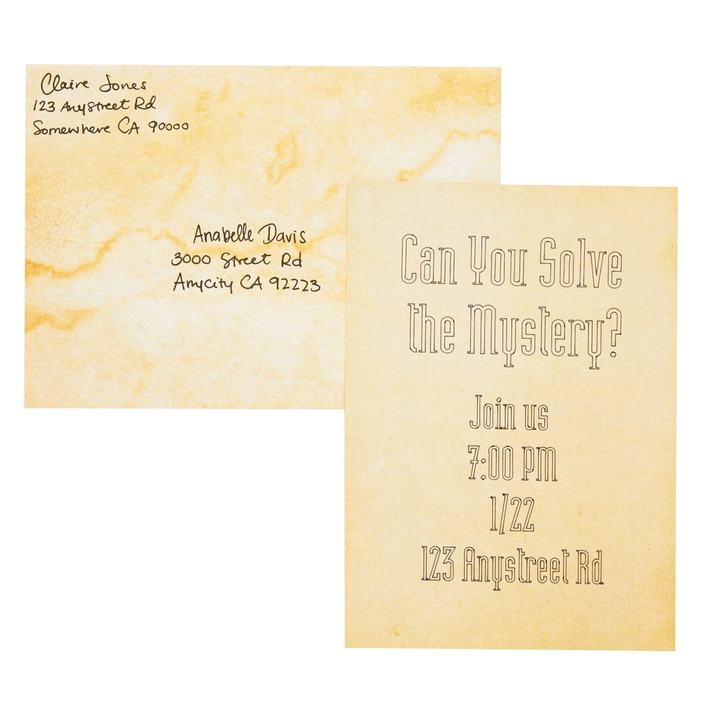 Set of 60 Vintage Style Paper Postcards with Envelopes