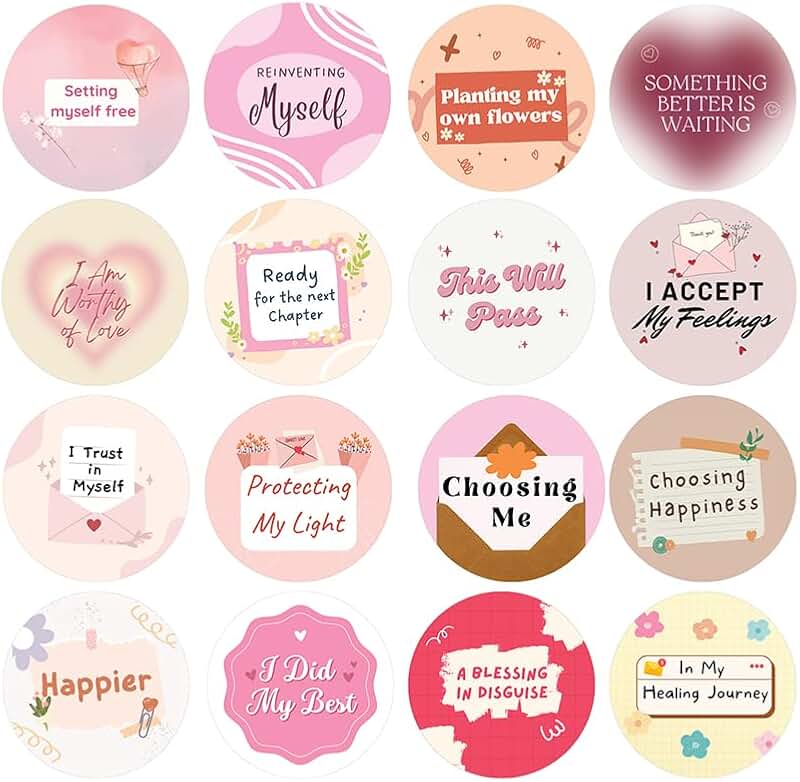 Colorful Heart Stickers, 10 Sets of 16 Designs