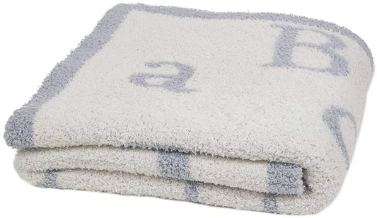 CozyChic ABC Blanket 30x40  Ocean/Cream